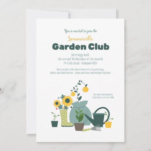 Garden Club Kaart (Voorkant)