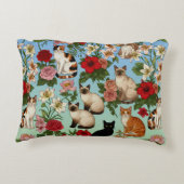 Garden Companions – Floral Cats in Bloom Accent Kussen (Achterkant)