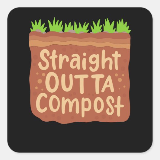 Garden Compost Gift Vierkante Sticker (Voorkant)
