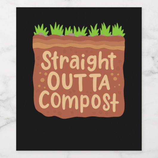 Garden Compost Gift Wijn Etiket (Enkel label)