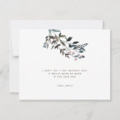 Garden Crest Blue Floral bruidsmeisje Maid of Hono Kaart (Achterkant)