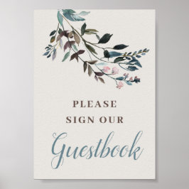 Garden Crest | Eggshell | Trouwgastenboek Poster