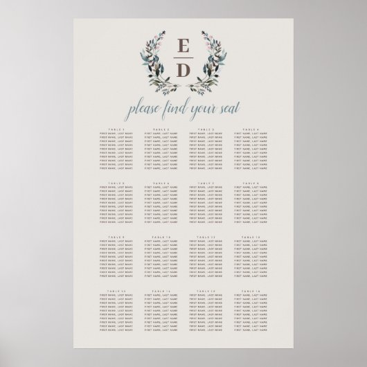 Garden Crest | Eggshell | Weddenschappen Poster (Voorkant)