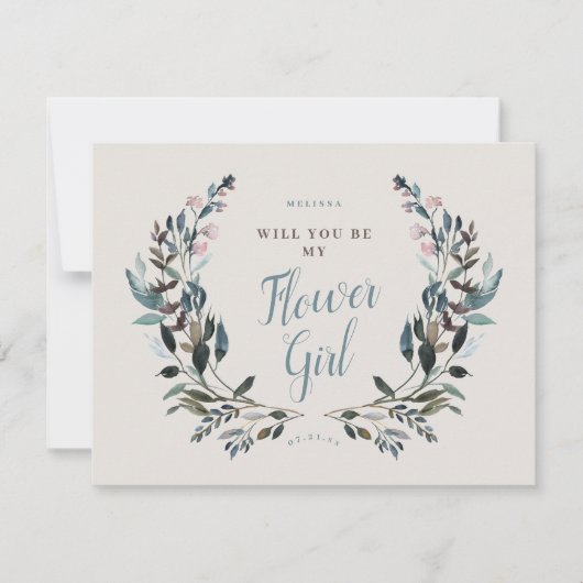 Garden Crest Eierschaal Bruidsmeisje Bloemenmeisje Kaart (Voorkant)