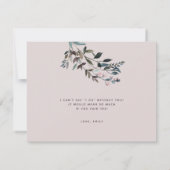 Garden Crest Floral Mauve Paars Matron of Honor Kaart (Achterkant)