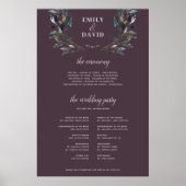 Garden Crest | Mauve Paars Ceremony Program Sign Poster (Voorkant)
