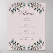 Garden Crest Mauve Paars Floral Wedding Programme Poster (Voorkant)