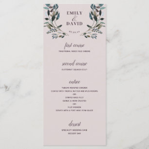 Garden Crest Mauve Paarse Floral Wedding 4 Cursus Menu