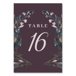 Garden Crest | Mauve Paarse Floral Wedding Seating Kaart