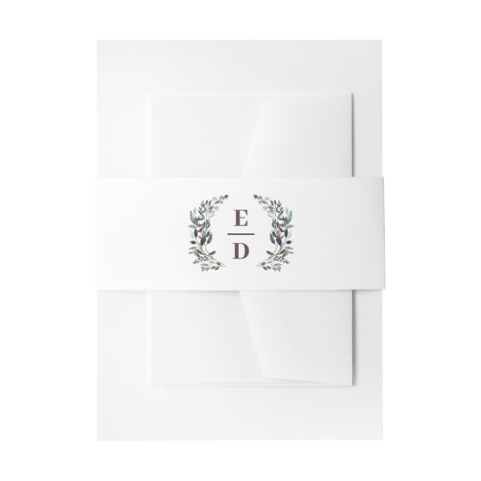 Garden Crest | Mauve Wedding Monogram Paars Uitnodigingen Wikkel (Voorkant Voorbeeld)