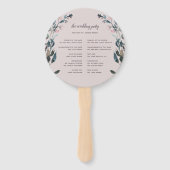 Garden Crest | Programma van de Paarse bruiloft Ma Handwaaier (Achterkant)