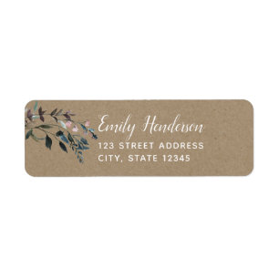 Garden Crest Rustic Kraft Floral Retouradres Etiket
