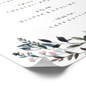 Garden Crest White Blue Floral Wedding Programme Poster (Hoek)