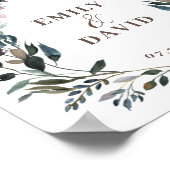 Garden Crest | White Dusty Blue Welcome Wedding Poster (Hoek)