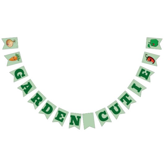 Garden Cutie Smiling Groenten Baby shower Vlaggetjes (Alle)