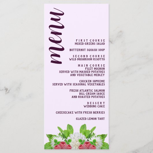 Garden Dahlia Vrijgezellenfeest Menu (Voorkant)