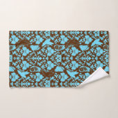 Garden Damask Brown en Turquoise Bad Handdoek (Handdoek)