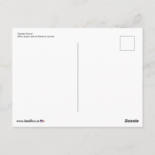 'Garden Dance' Schilderen op een Briefkaart (Achterkant)