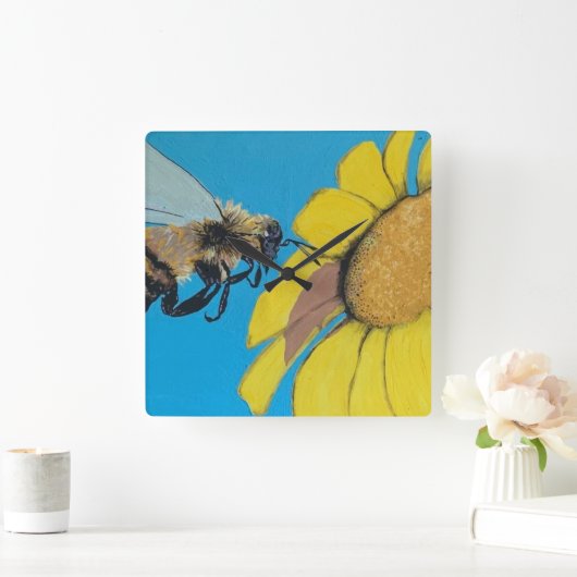 'Garden Dance' Schilderen op een Vierkante Klok (Huis)