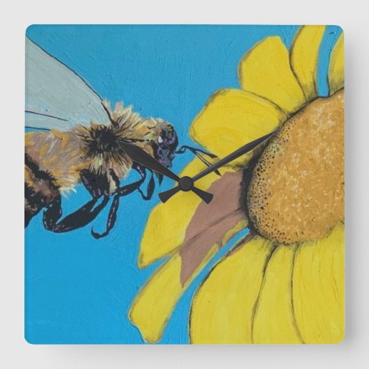 'Garden Dance' Schilderen op een Vierkante Klok (Voorkant)