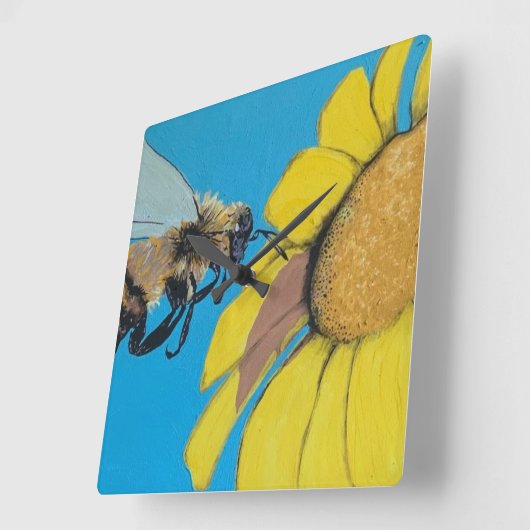 'Garden Dance' Schilderen op een Vierkante Klok (Hoek)