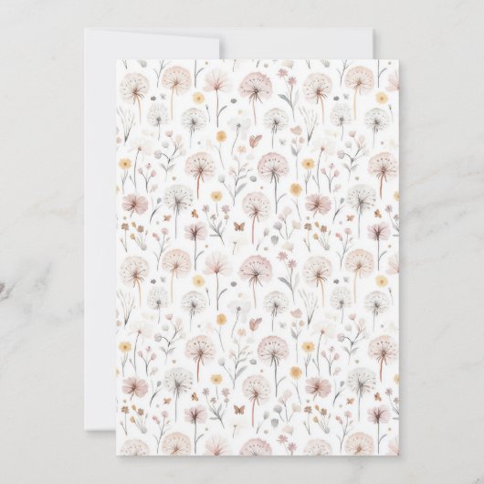 Garden Dandelion waterverf Fairy Eerste Verjaardag Kaart (Achterkant)