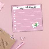 Garden Day Dreams - Heart & Floral Personalized Post-it® Notes