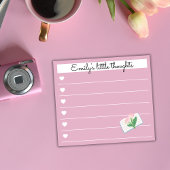 Garden Day Dreams - Heart & Floral Personalized Post-it® Notes