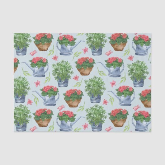 Garden Delight - Bloempotten en gieter Tissuepapier (Voorkant)