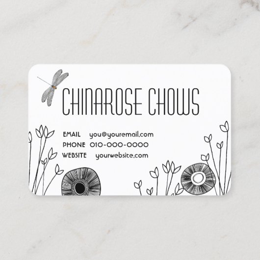 GARDEN DOODLE Chow visitekaartjes - AANPASSEN (Achterkant)