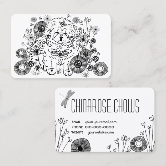 GARDEN DOODLE Chow visitekaartjes - AANPASSEN (Voorkant / Achterkant)