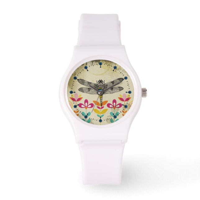 Garden Dragonfly siliconen sport horloge (Voorkant)