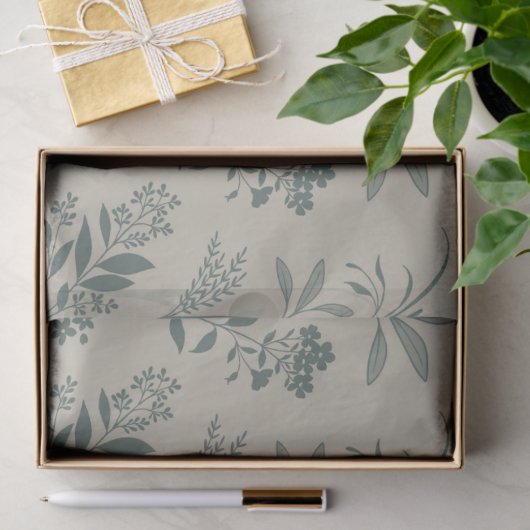 Garden Dream Elegant Botanical Silhouette - beige Tissuepapier (Geschenk)
