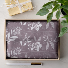 Garden Dream Elegant botanical silhouette - plum Tissuepapier
