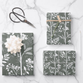 Garden Dream Elegant Botanicals - forest green Inpakpapier Vel