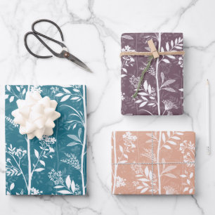 Garden Dream Verfijnde Bloem Silhouetten Inpakpapier Vel