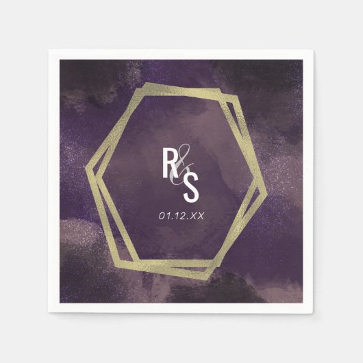 Garden Dreamweaver Roos Faux Gold Splash Wedding Servet (Voorkant)