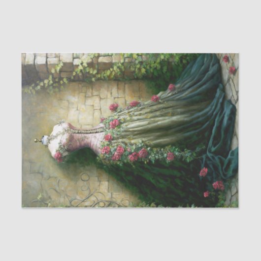 Garden Dress Form Pink Tissuepapier (Voorkant)