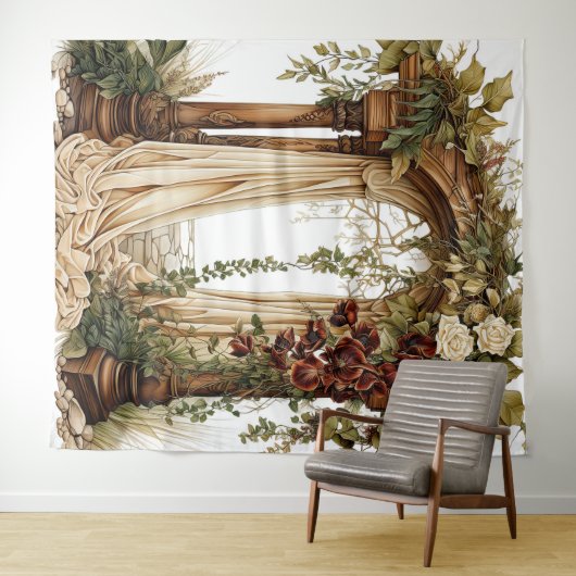 Garden Elegance Custom Wedding Backdrop Wandkleed (In Situ (horizontaal))