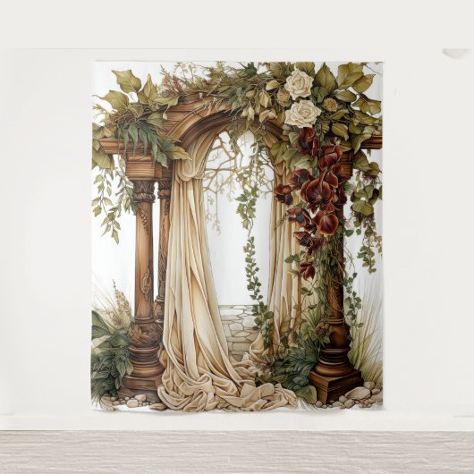 Garden Elegance Custom Wedding Backdrop Wandkleed (Voorkant)