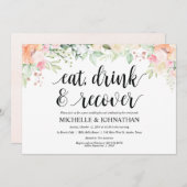 Garden Elegance Floral Post Wedding Brunch Invites Kaart (Voorkant / Achterkant)