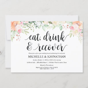 Garden Elegance Floral Post Wedding Brunch Invites Kaart