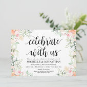 Garden Elegance Floral Post Wedding Brunch Invites Kaart (Staand voorkant)