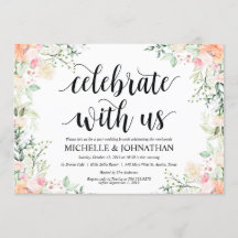 Garden Elegance Floral Post Wedding Brunch Invites