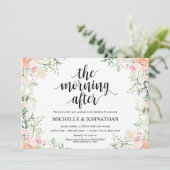 Garden Elegance Floral Post Wedding Brunch Invites Kaart (Staand voorkant)
