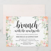 Garden Elegance Floral Post Wedding Brunch Invites Kaart (Voorkant / Achterkant)