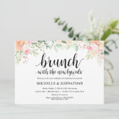 Garden Elegance Floral Post Wedding Brunch Invites Kaart (Staand voorkant)
