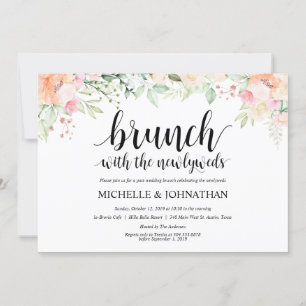 Garden Elegance Floral Post Wedding Brunch Invites Kaart