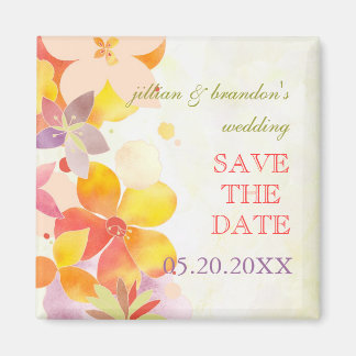 Garden Elegance Floral Wedding Save the Date Magneet