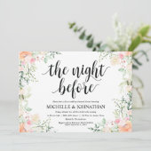 Garden Elegance Wedding Rehearsal Dinner Invites Kaart (Staand voorkant)